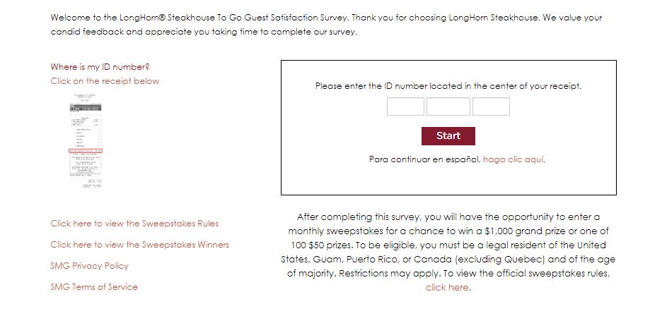 LongHorn Steakhouse Survey