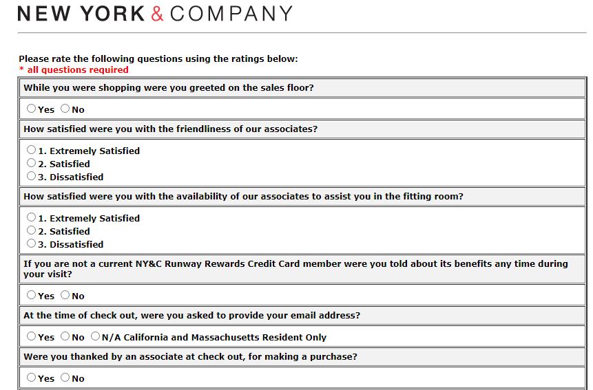 New York & Company Survey