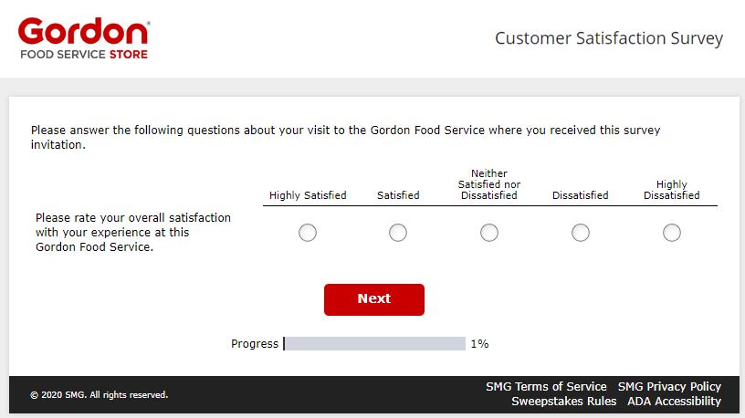 Gordon Food Service Store Survey