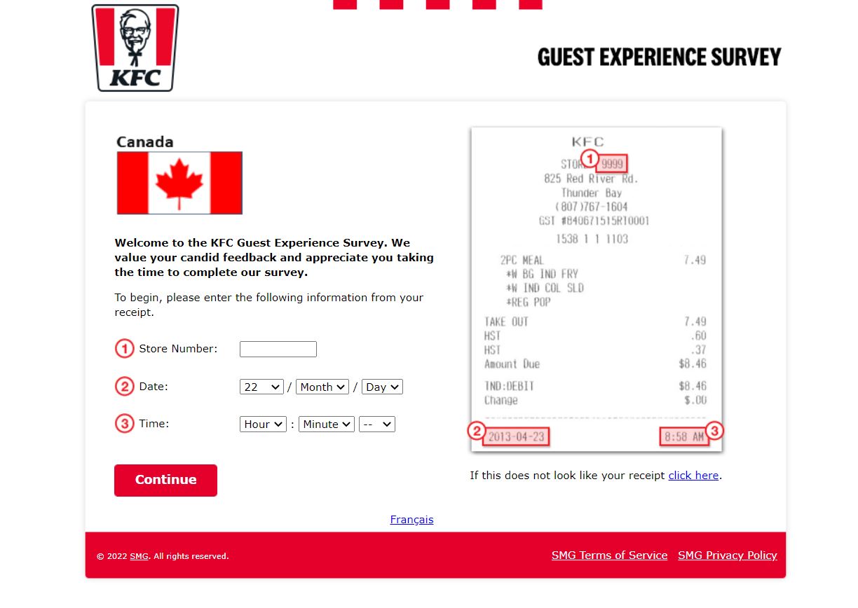 KFC Canada Survey