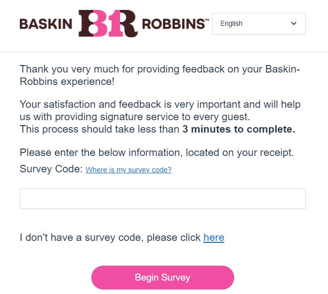 Baskin Robbins Survey