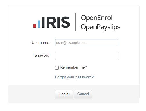 Iris Openpayslips login