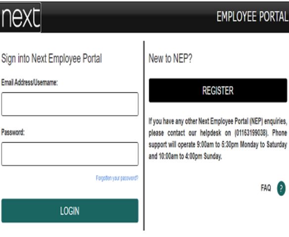 Next Employee Portal Register