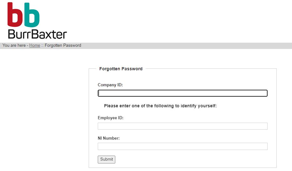 Reset BBdatasafe Password