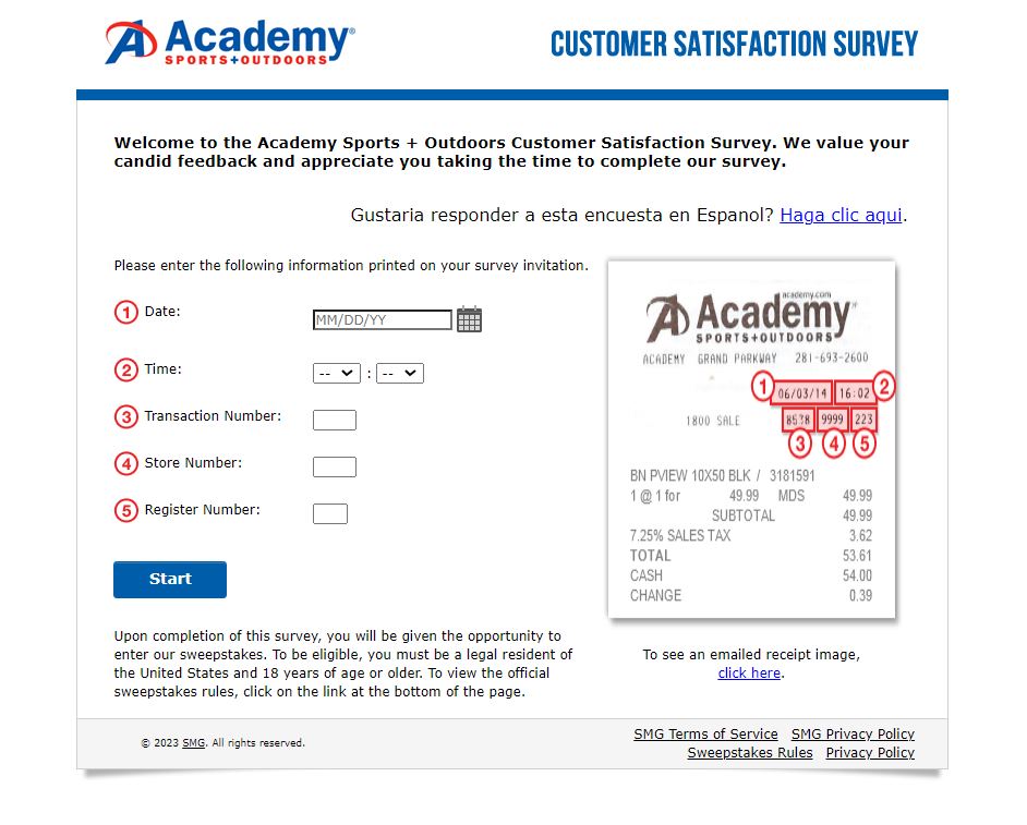 Academy Customer Feedback Survey