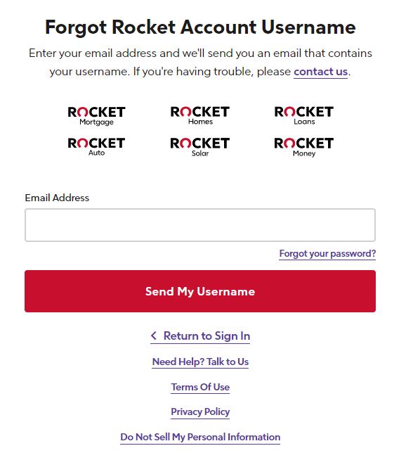 Forgot rocket Username