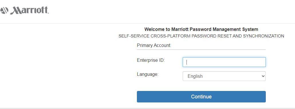 Marriott Forgot Password