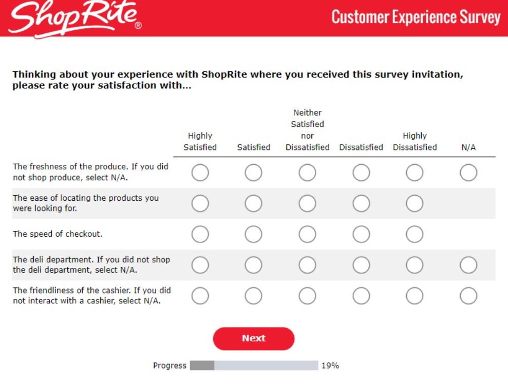MyShopRite Experience Survey
