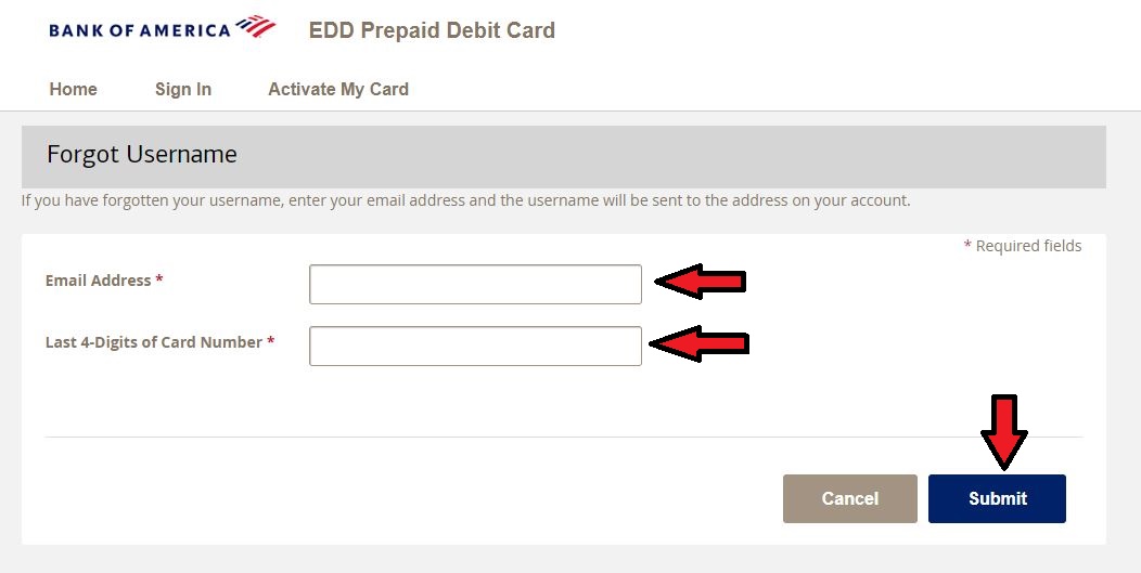 How To Reset Bank of America EDD Login Username
