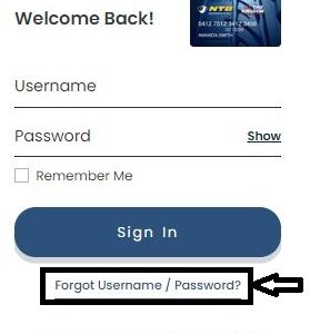 NTB Credit Card Login forgot password