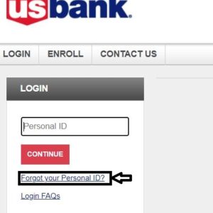 US Bank Credit Card forgot pesonal id
