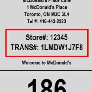 McDonald’s restaurant number for survey