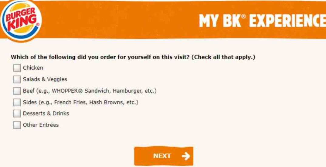 Burger King survey validation code