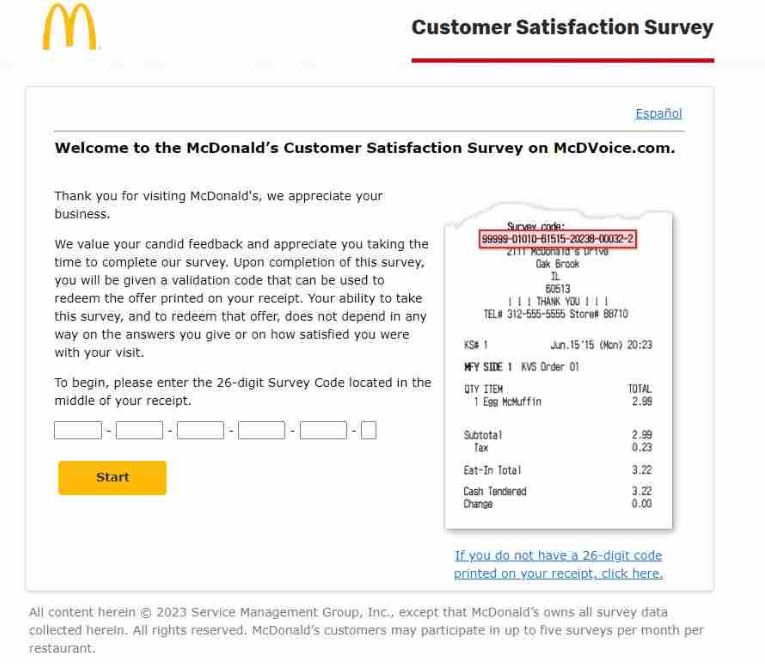 mcdvoice.com survey official site