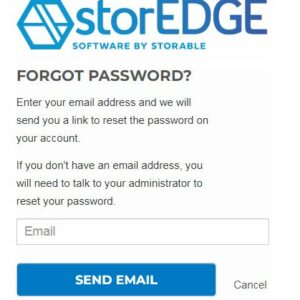 enter email id and click on send email to reset storage login password
